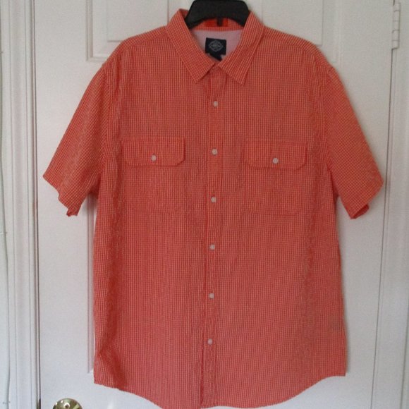 St. John's Bay Quick-Dri Mens S/S Orange Seersucker Casual Shirt NWOT - Size XL - Picture 3 of 3